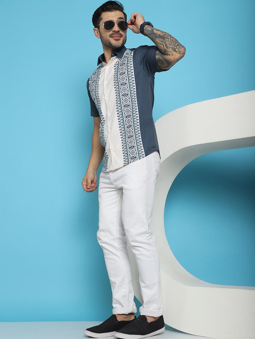 charcoal cotton blend casual shirt - 20848828 - Standard Image - 4