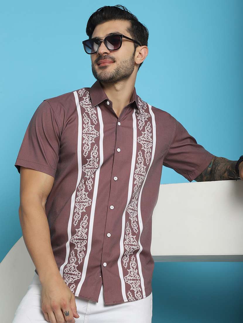 magenta cotton blend casual shirt - 20848838 -  Standard Image - 1