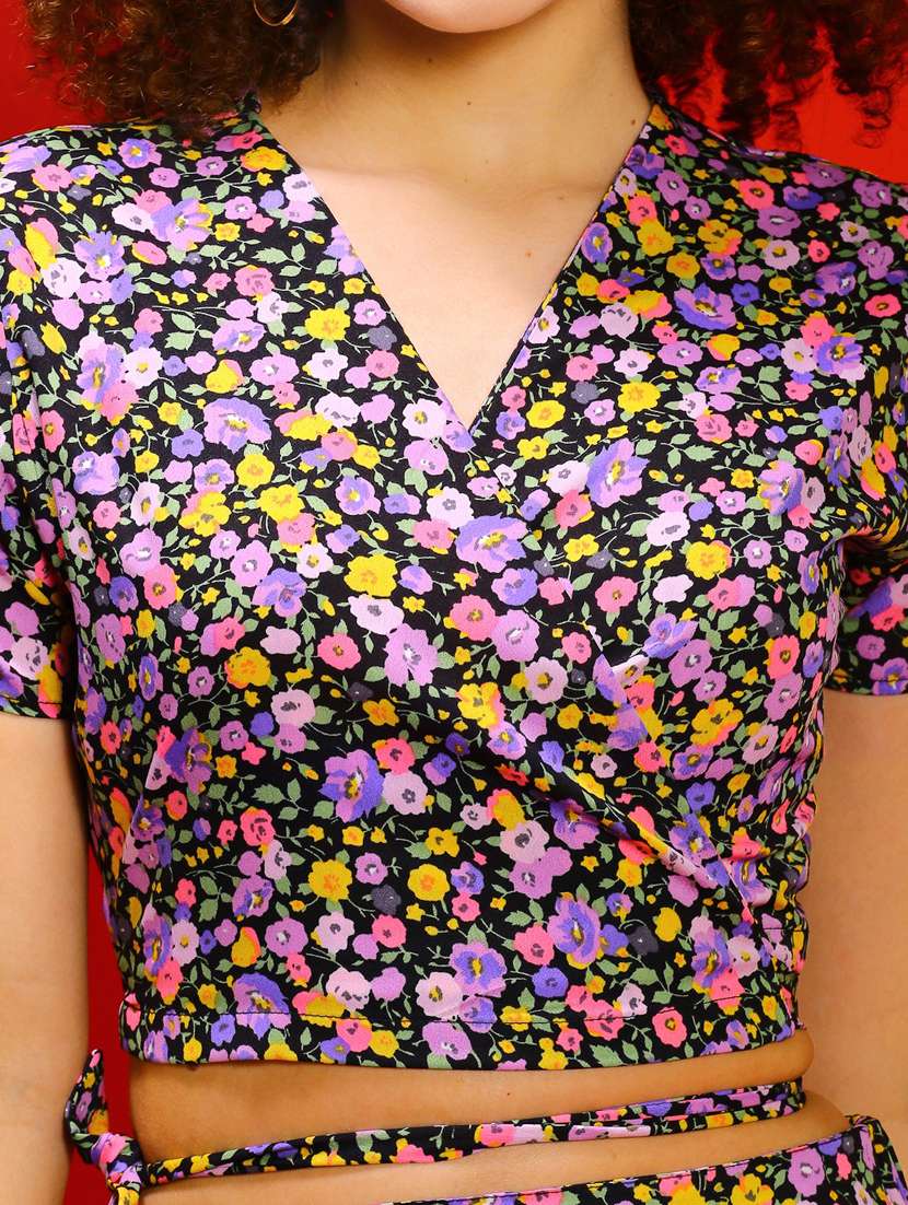 women multicolored floral printed top and skirt co-ord set - 20848841 -  Standard Image - 4