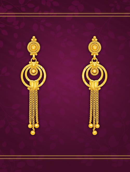 gold plated drop earrings - 20848874 - Standard Image - 0