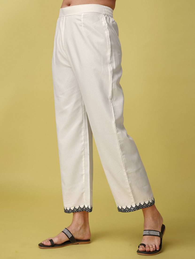 women off-white round neck kurta pant set with dupatta - 20848884 - Standard Image - 4