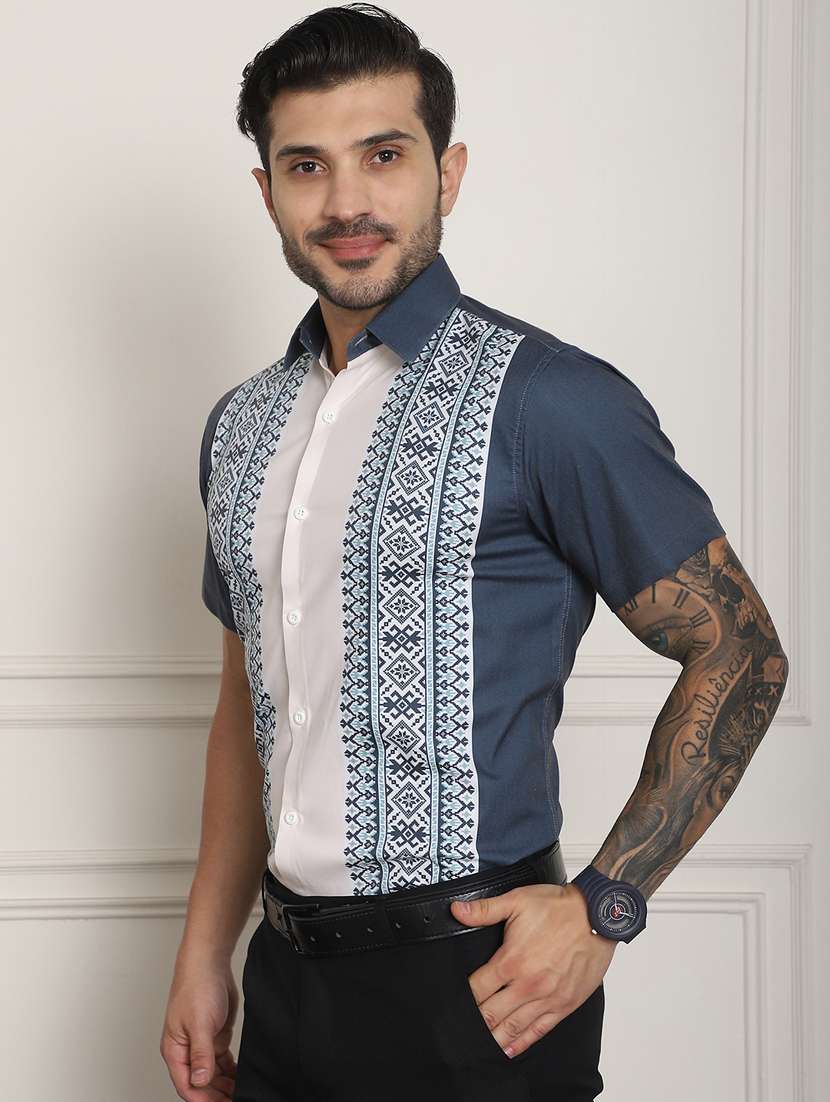 charcoal cotton blend casual shirt - 20848922 -  Standard Image - 1