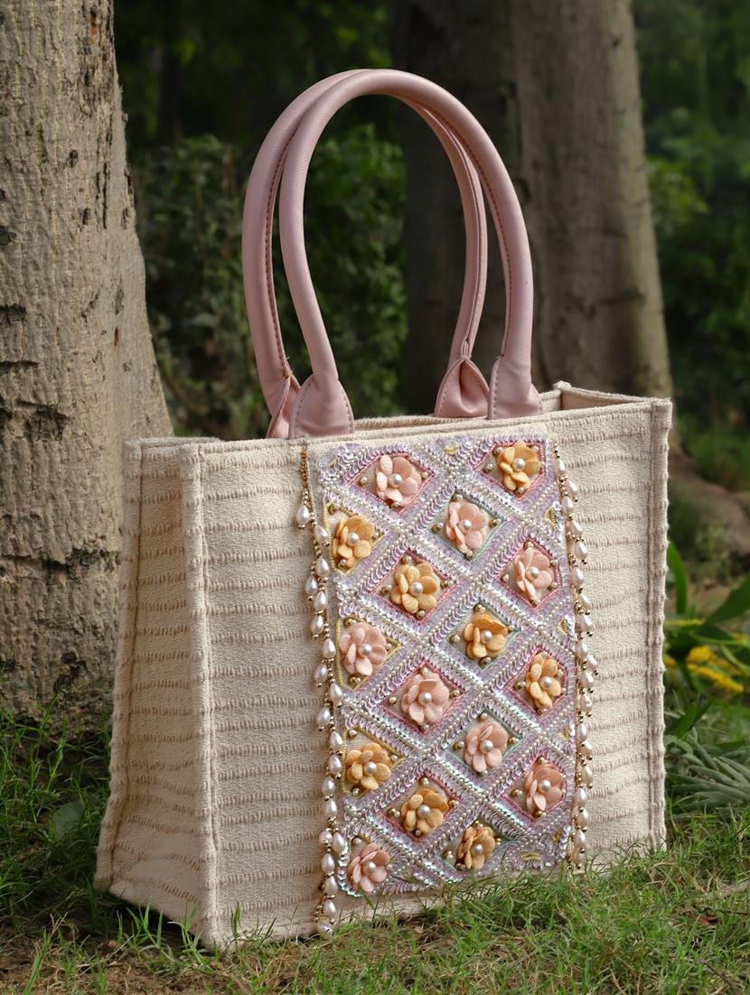 off white embellished handbag - 20850249 -  Zoom Image - 0