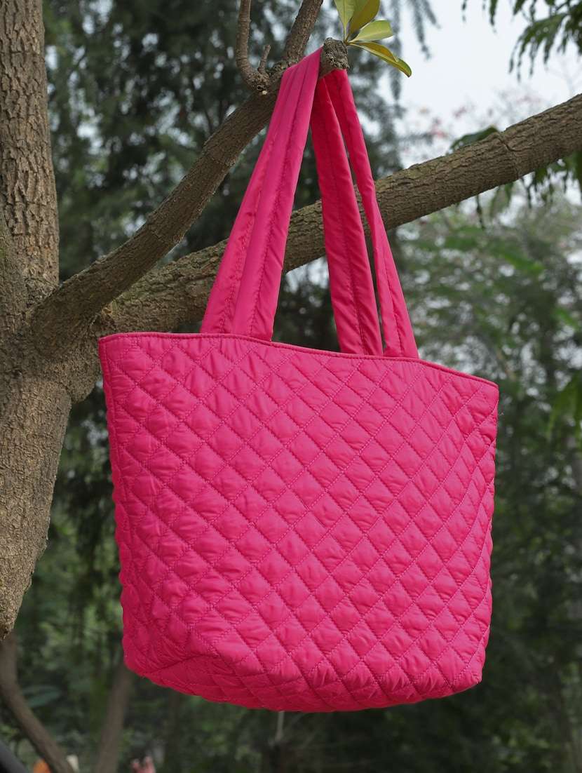 pink quilted regular tote bag - 20850252 -  Zoom Image - 0
