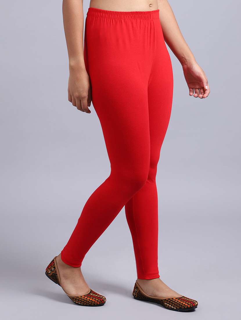 women solid high rise leggings - 20850484 -  Standard Image - 1
