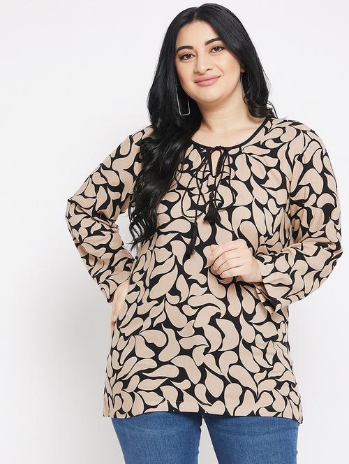 black printed plus size top - 20850541 -  Standard Image - 0