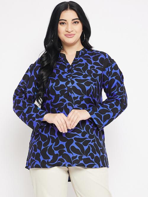 women printed crepe plus top - 20850546 -  Standard Image - 0