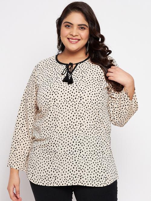 white printed plus size top - 20850548 - Standard Image - 0