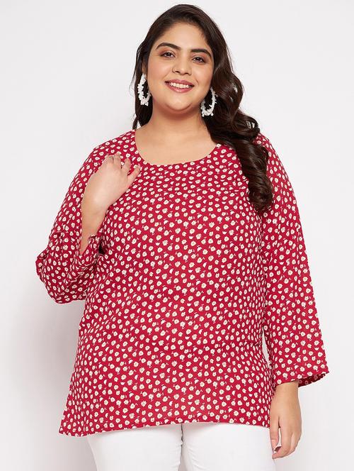 women printed crepe plus top - 20850552 -  Standard Image - 0