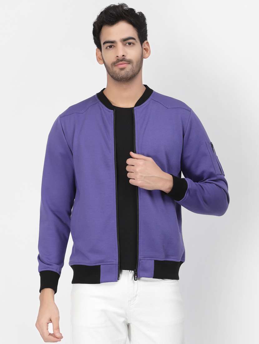 men color block long sleeve casual jacket