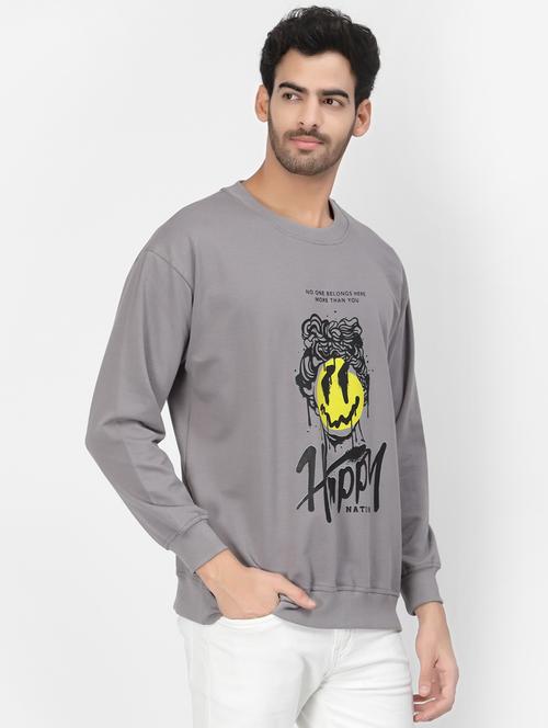 grey cotton blend printed sweatshirt - 20851148 - Standard Image - 0