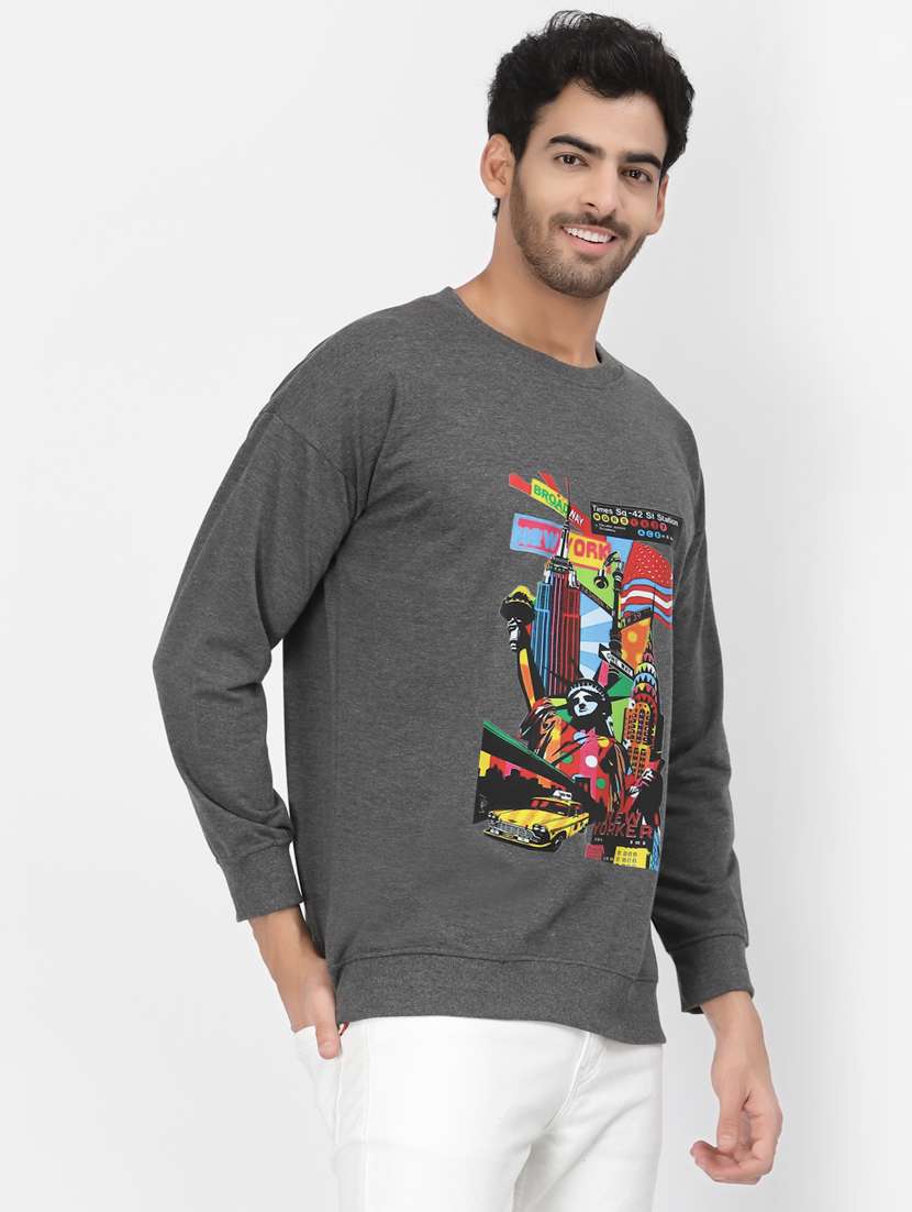 grey cotton graphic print sweatshirt - 20851159 -  Standard Image - 1