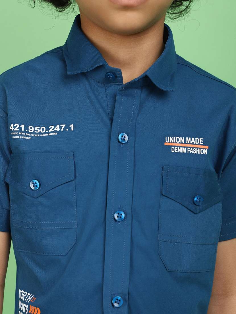 boys blue solid shorts set  - 20852239 -  Standard Image - 4