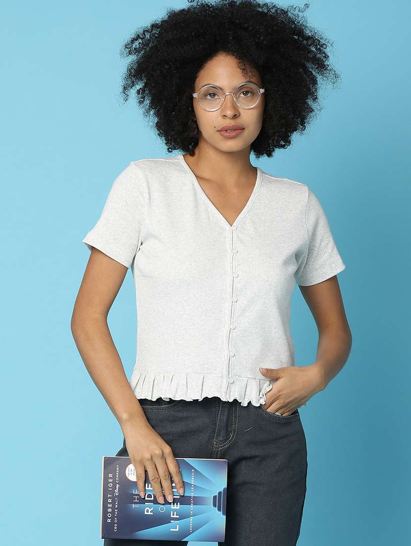 grey cotton regular tshirt - 20852258 -  Standard Image - 1