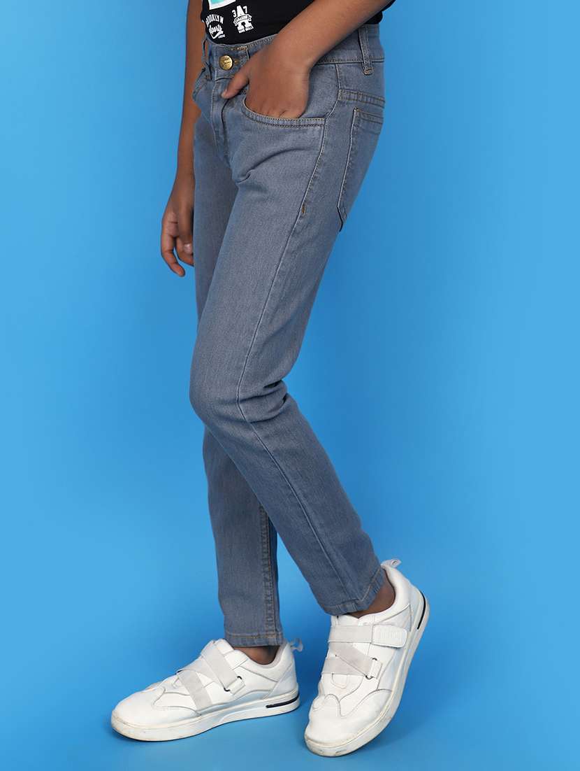 solid grey denim jeans - 20852272 -  Standard Image - 1