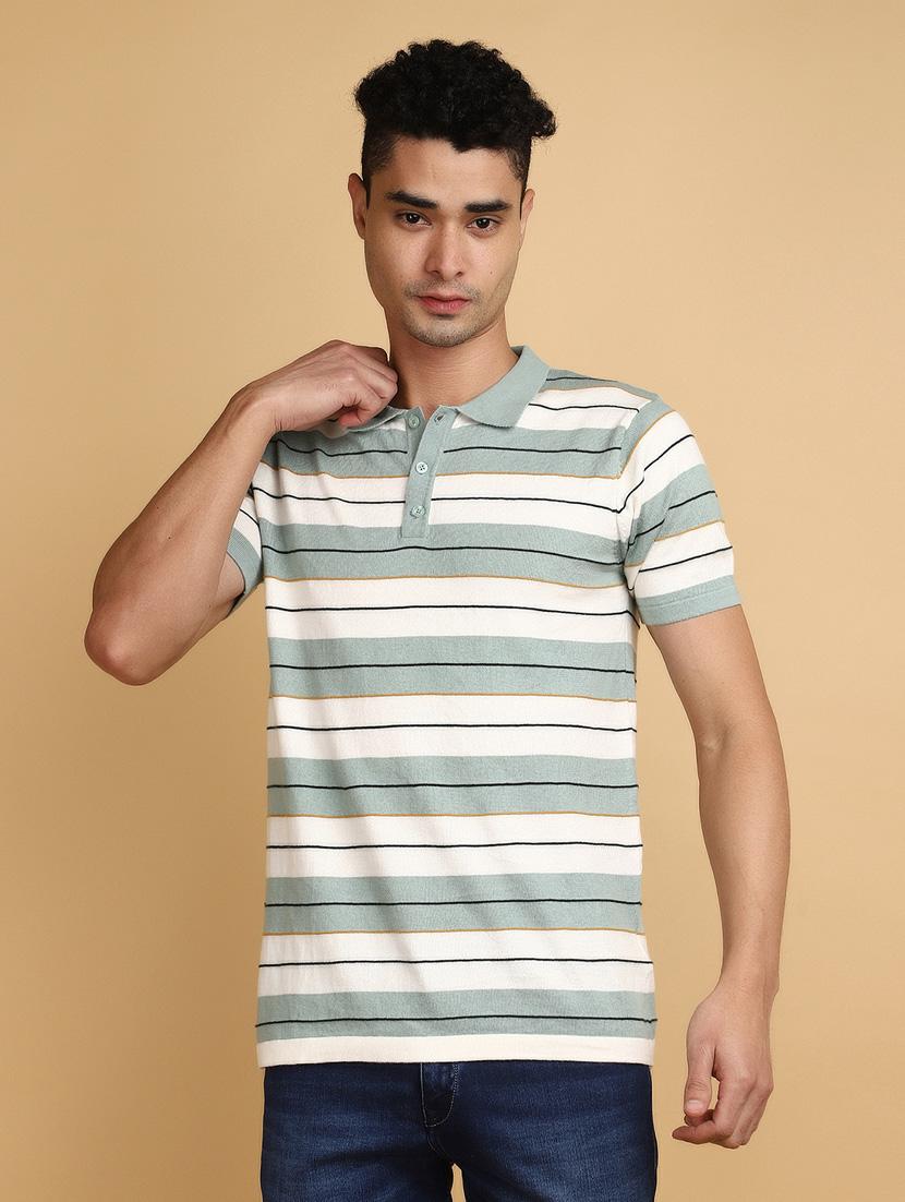 men polo neck striped t-shirt - 20852275 -  Zoom Image - 0
