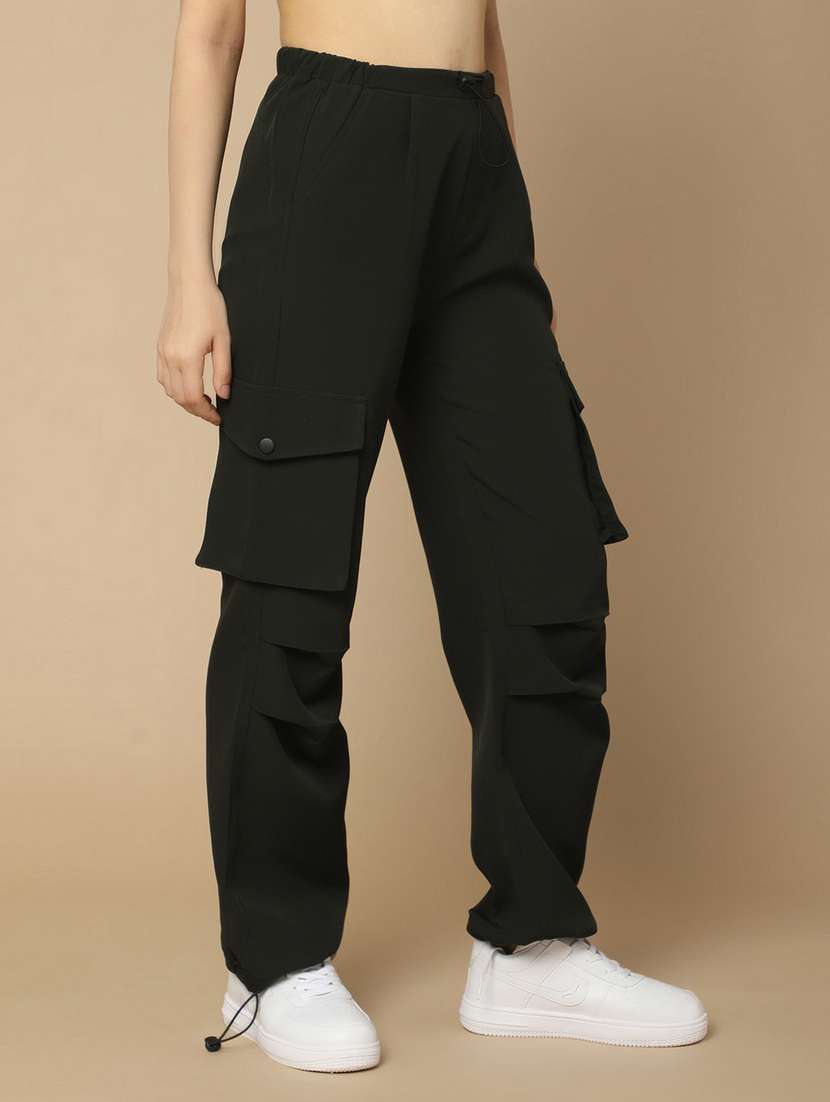 green polyester cargo trouser - 20852293 -  Standard Image - 1