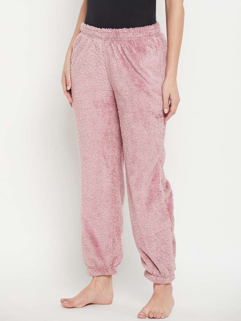 mauve fleece bottom wear - 20852347 -  Standard Image - 1