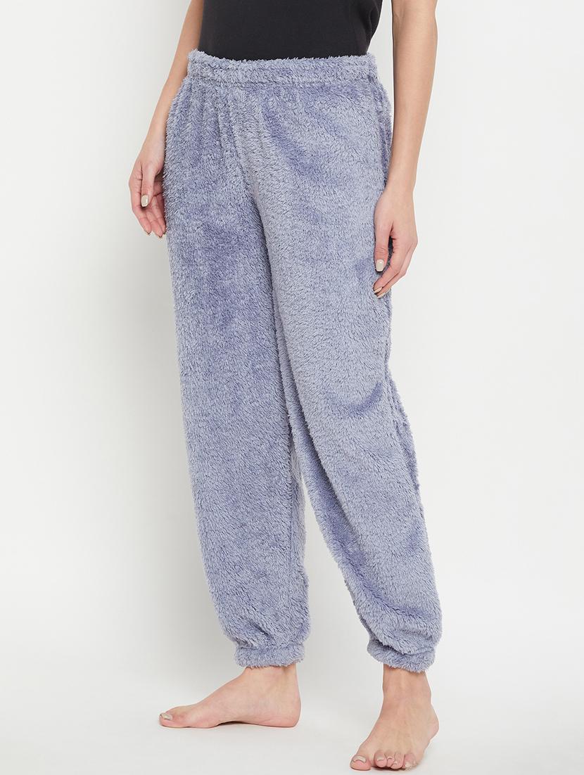light blue fleece joggers bottom wear - 20852349 - Standard Image - 1