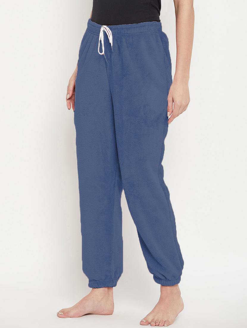 blue fleece joggers bottom wear - 20852358 - Standard Image - 1