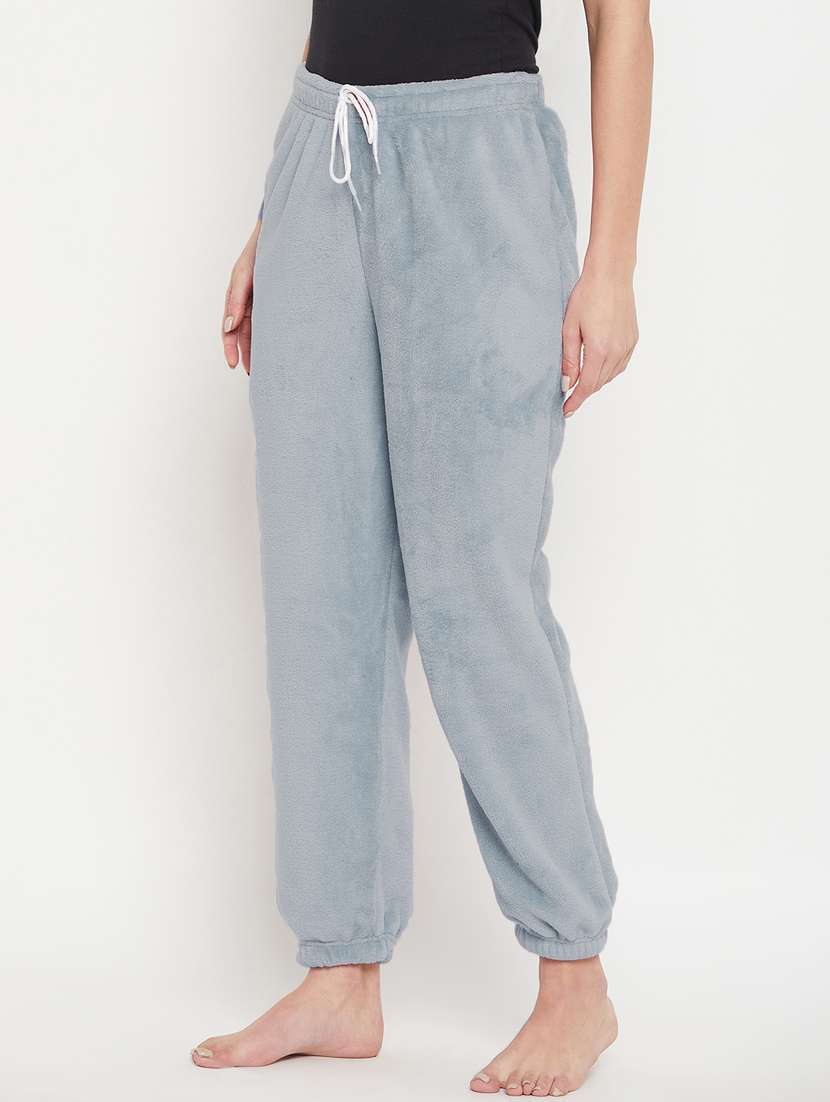 grey fleece joggers bottom wear - 20852360 -  Standard Image - 1