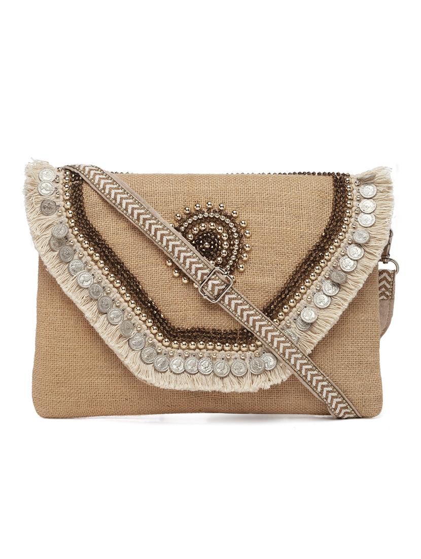 beige embellished sling bag - 20852384 - Standard Image - 4