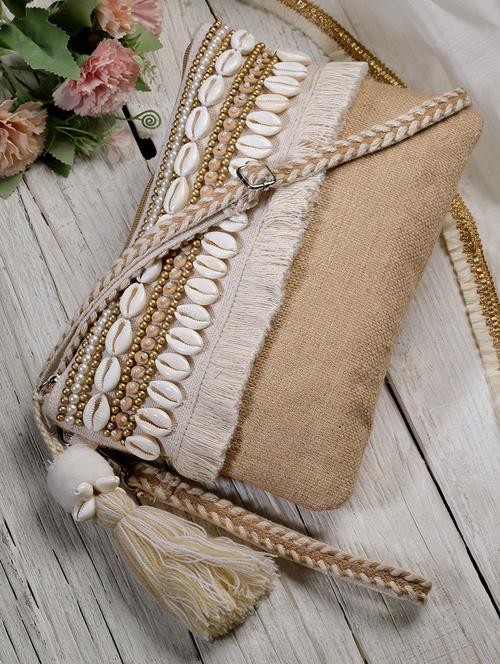 beige embellished sling bag - 20852386 - Standard Image - 0