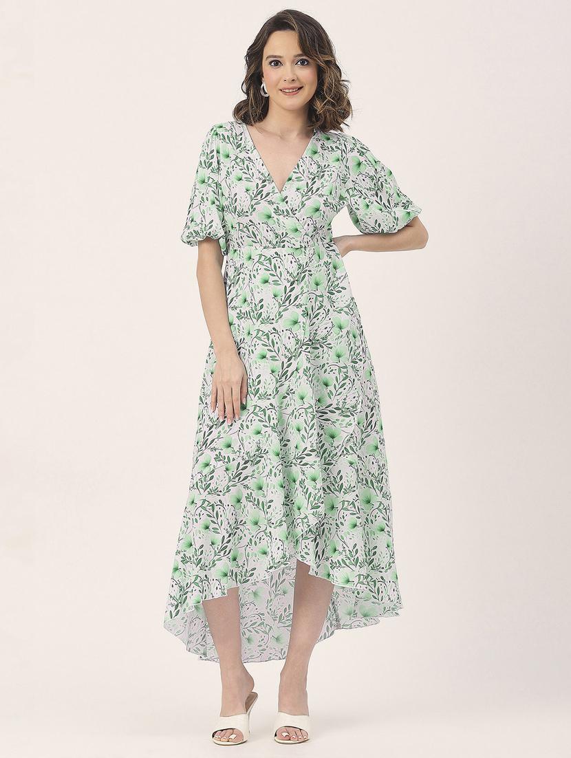 women white floral printed fit & flare dress - 20852397 - Standard Image - 1