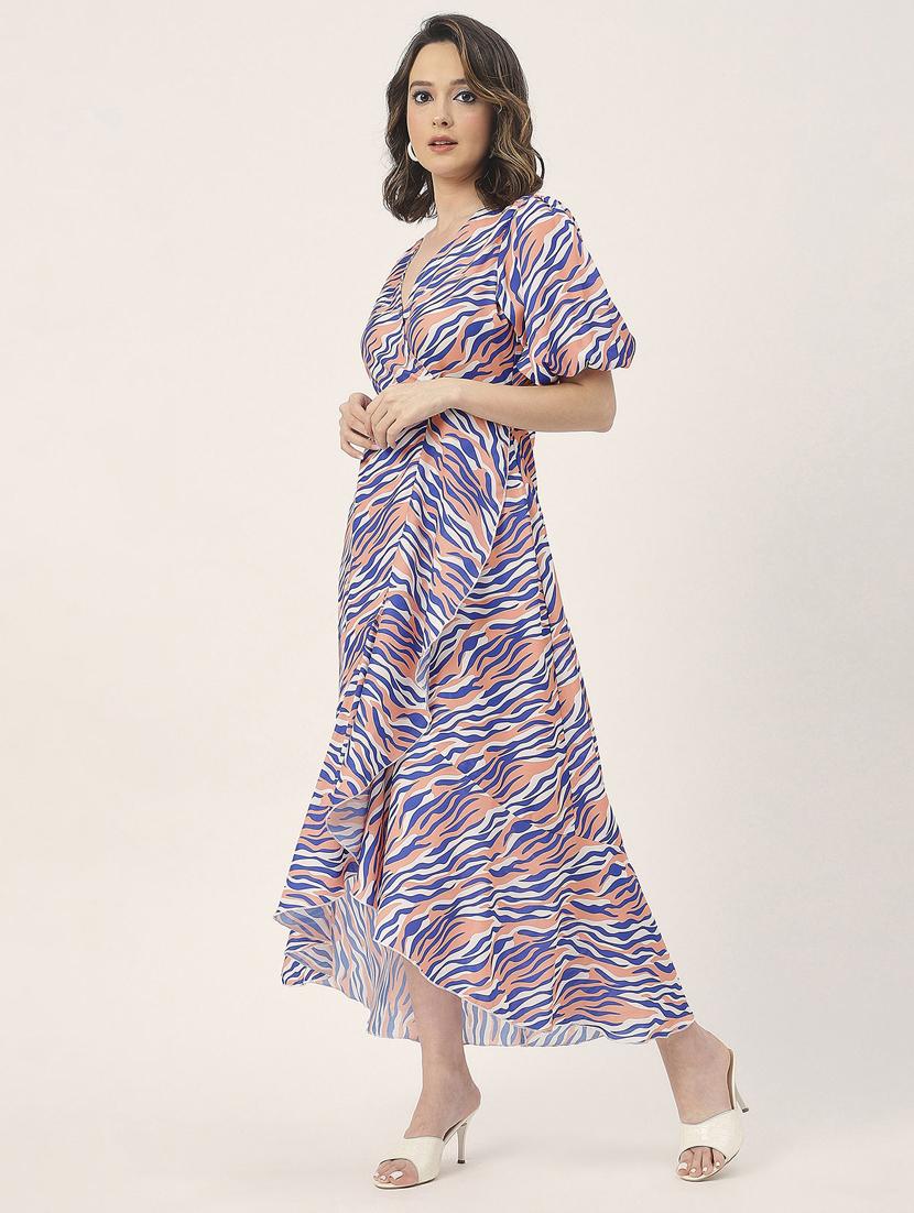 women multicolored printed fit & flare dress - 20852399 - Standard Image - 1