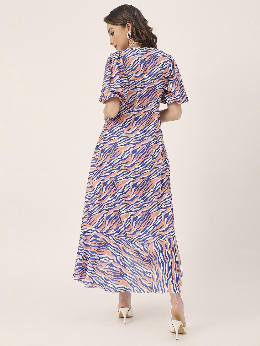 women multicolored printed fit & flare dress - 20852399 - Standard Image - 4