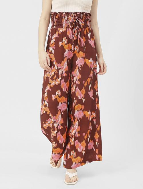 women printed wide leg trouser - 20852401 - Standard Image - 0