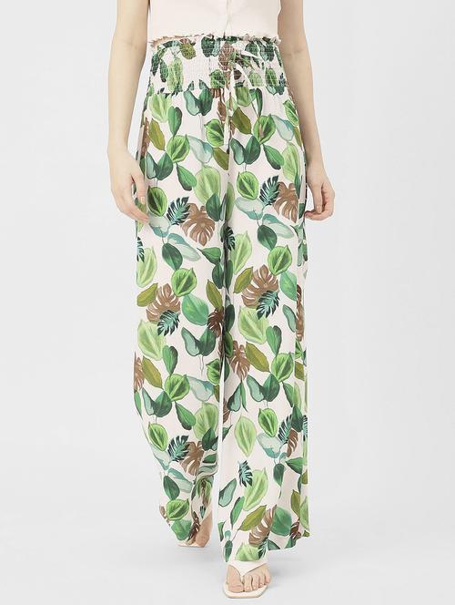 women printed wide leg trouser - 20852405 -  Standard Image - 0