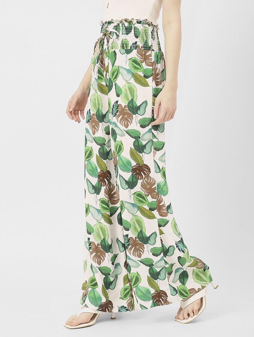 women printed wide leg trouser - 20852405 - Standard Image - 1