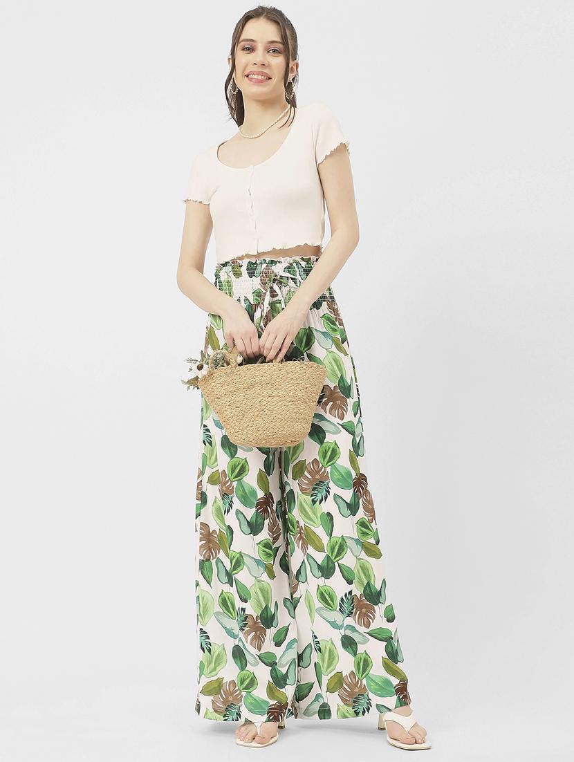 women printed wide leg trouser - 20852405 - Standard Image - 4