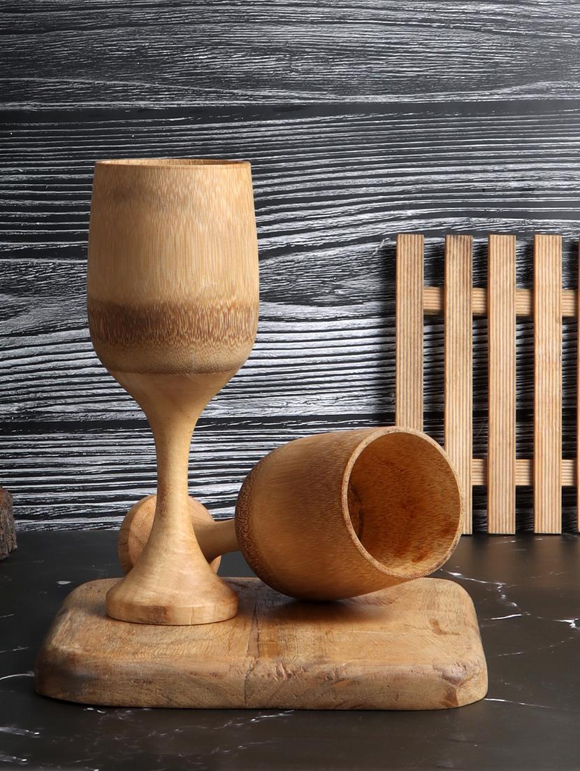bamboo wine glass - 2 pieces