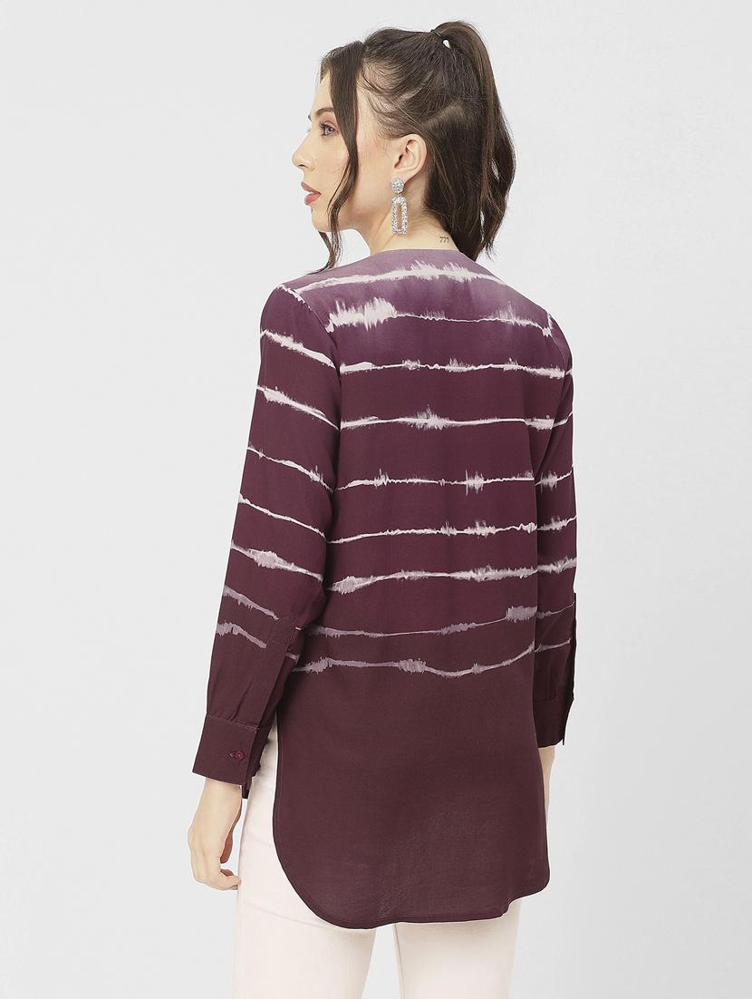 mauve rayon printed top - 20852426 - Standard Image - 4