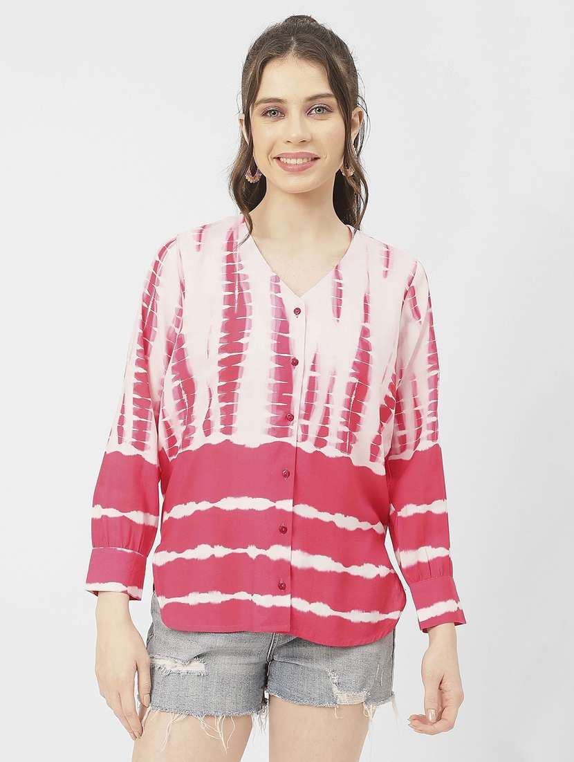 pink printed detailed regular shirt - 20852430 -  Zoom Image - 0