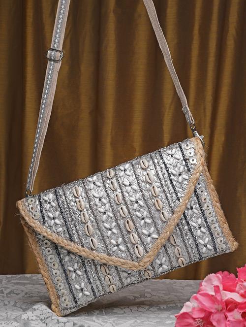 silver embellished sling bag - 20852449 - Standard Image - 0