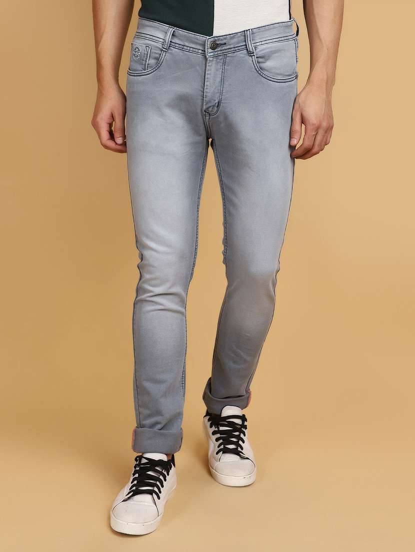men mid rise washed denim jeans