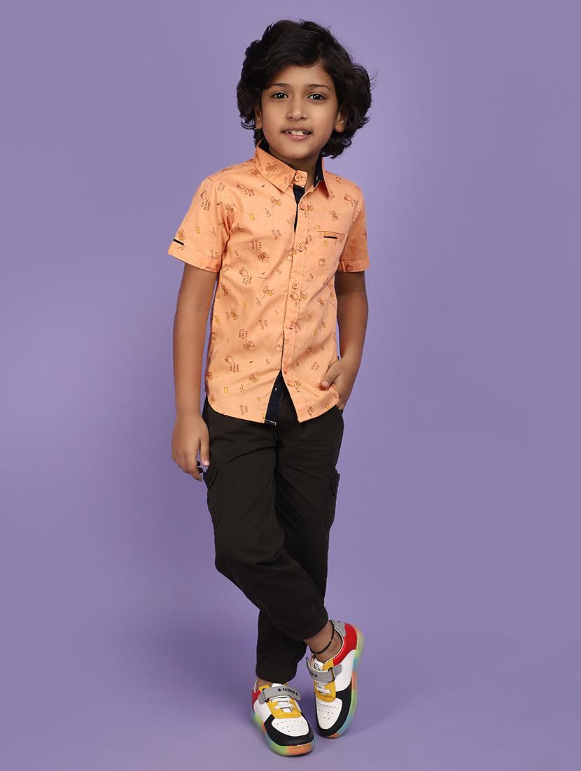 coral cotton printed shirt - 20852554 - Standard Image - 4