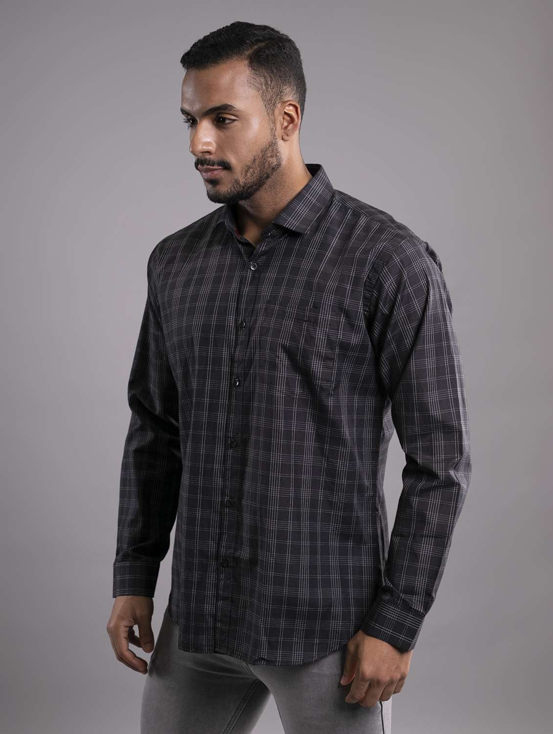 men black regular fit casual shirt - 20852583 -  Standard Image - 1