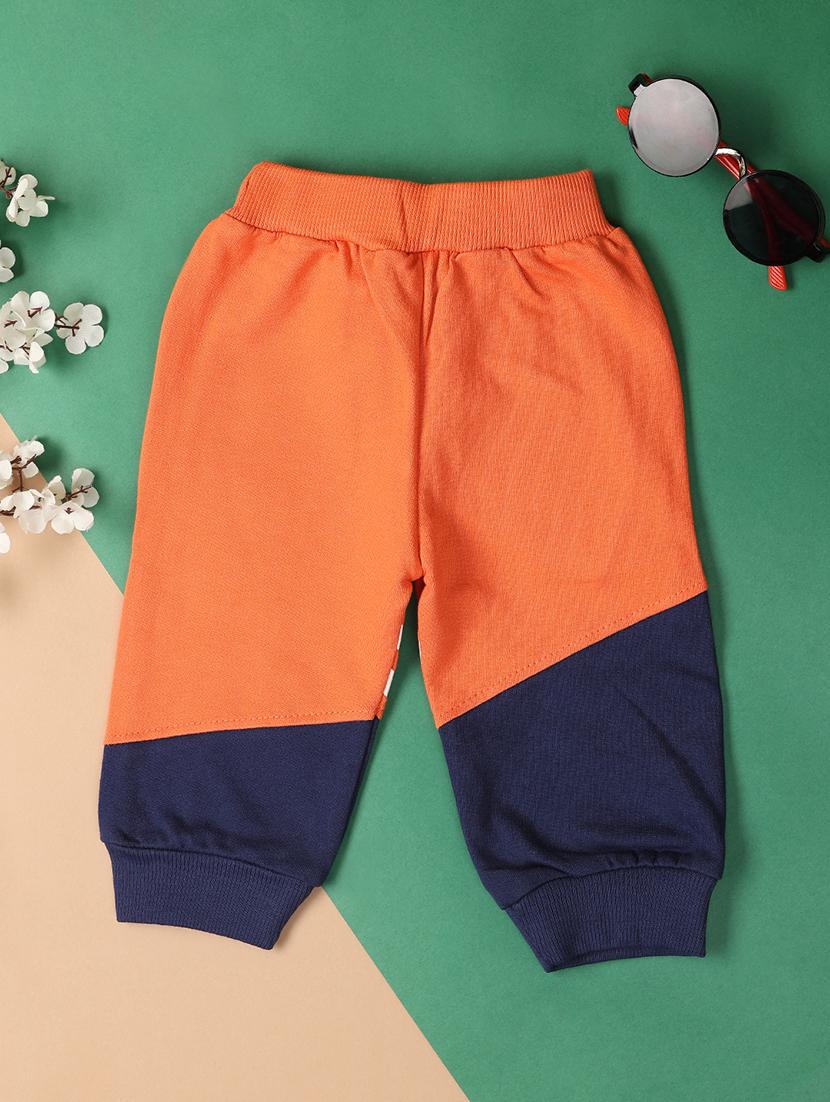 kids orange color block joggers - 20852590 -  Standard Image - 1