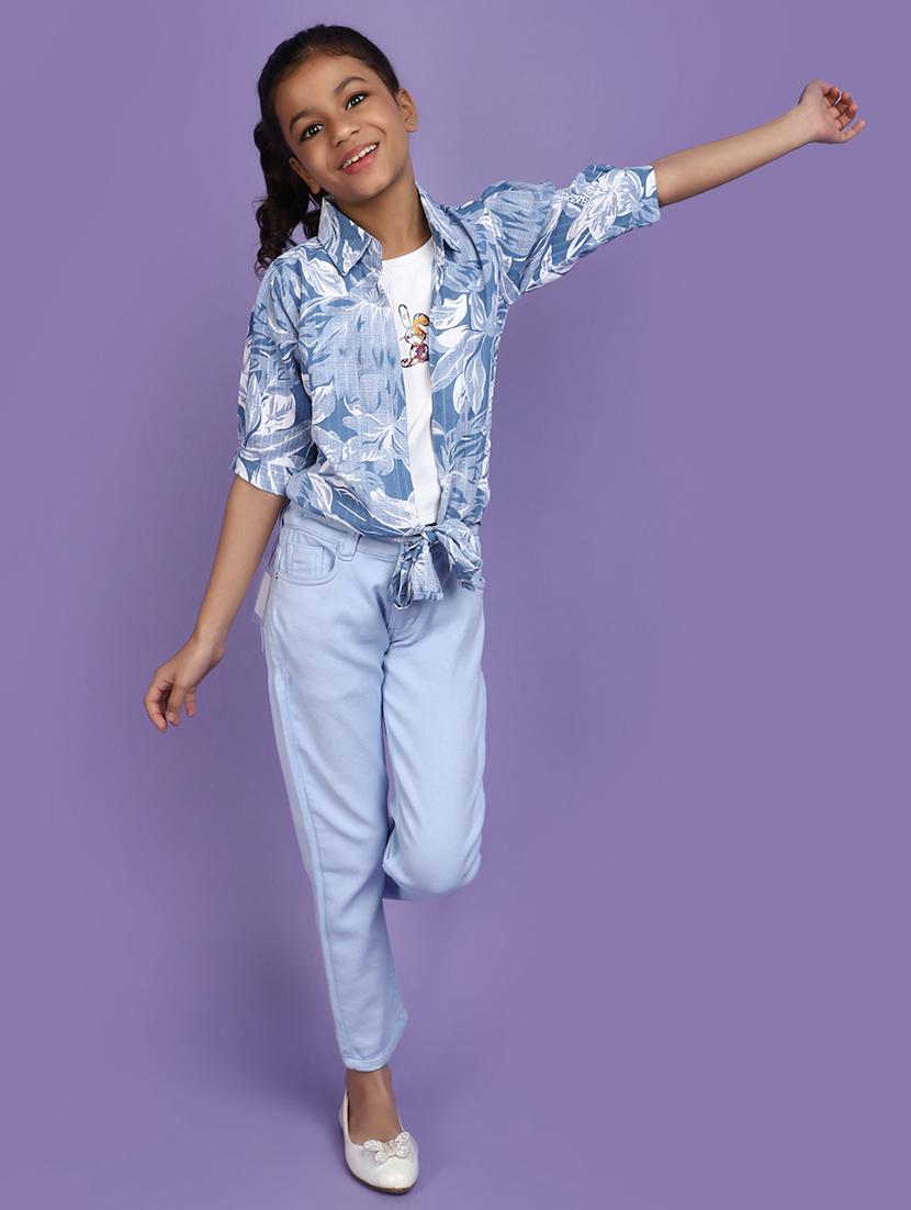 girls round neck printed top - 20852683 - Standard Image - 4