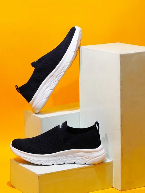 solid navy blue slip on shoes - 20852690 - Standard Image - 0
