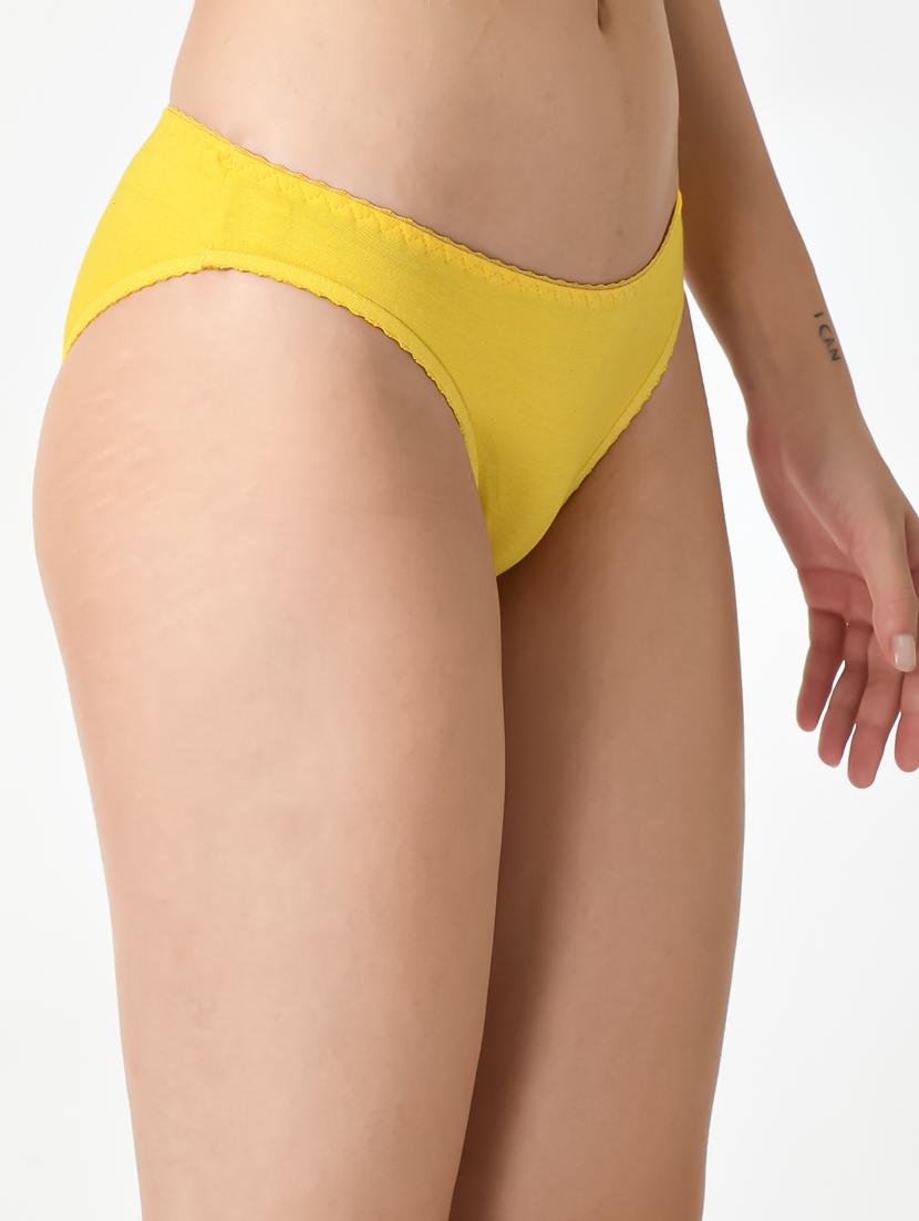 women high-rise solid half-coverage bikini panty - 20852720 -  Standard Image - 1