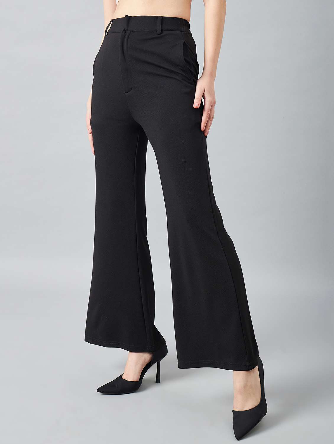 black polyester trousers - 20852793 -  Standard Image - 1