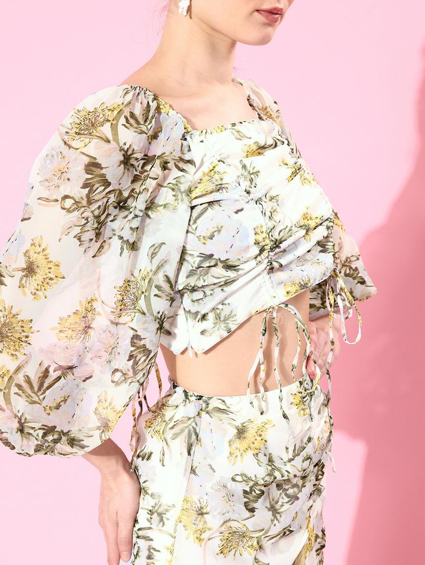 white printed top & skirt coord set - 20852910 - Standard Image - 4
