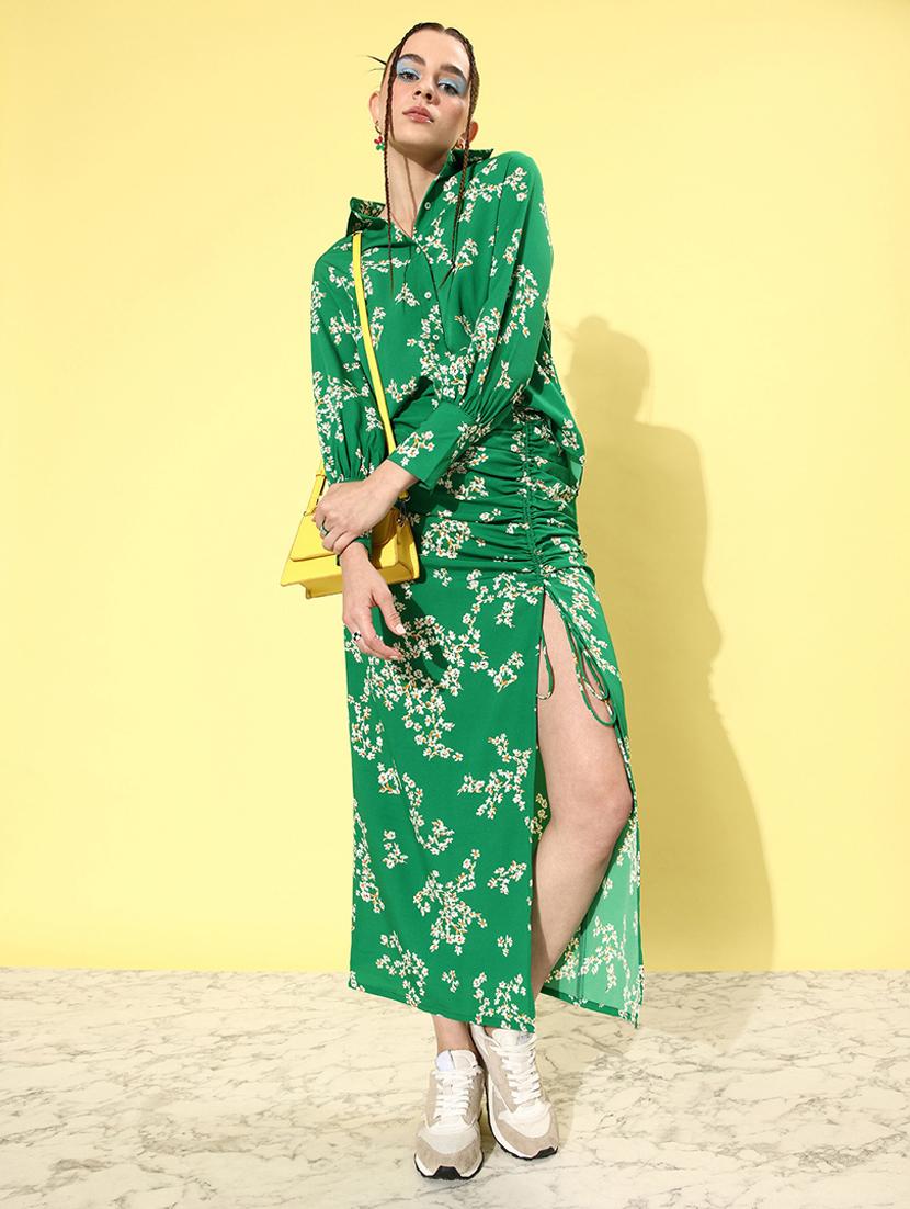 women green floral printed top and trouser co-ord set - 20852920 -  Zoom Image - 0