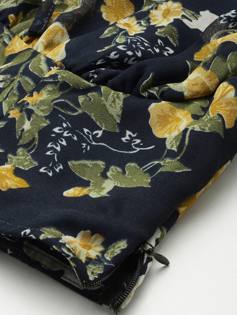 navy blue floral printed top & skirt coord set - 20852938 - Standard Image - 4
