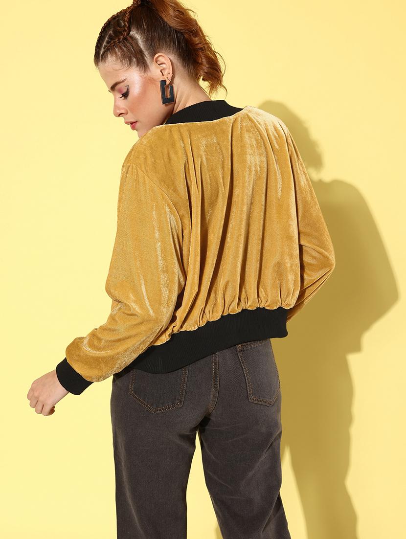 solid yellow velvet reversible jacket - 20853033 - Standard Image - 1